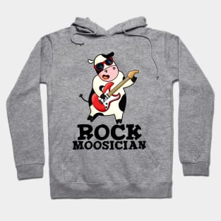 Rock Moosician Funny Cow Pun Hoodie